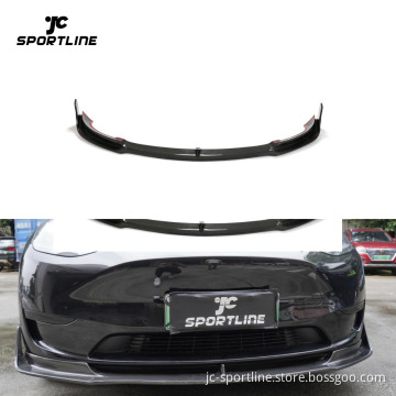 Carbon Fiber Front Bumper Lip for Tesla Model Y 2019-2023